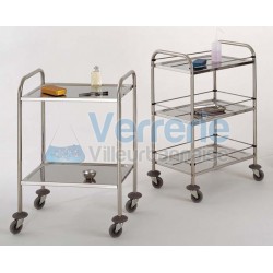 chariots inox 2 plateaux inox 18/10 Avec galeri...