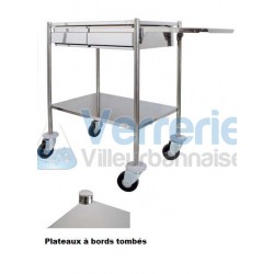 chariots inox 2 plateaux bords tombes  Sans gal...