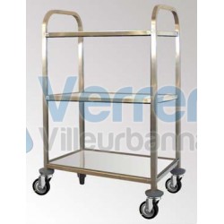 Chariots inox medicaux 3 plateaux 750 x 500 mm ...