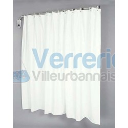 Paravent mural telescopique  toile PVC M1 Blanc...