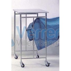 Table pont reglable en inox 4 Roues antistatiqu...