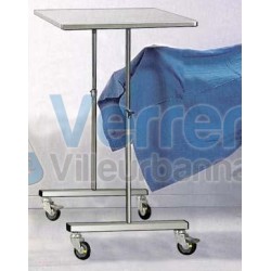 Table pont reglable en inox 4 Roues antistatiqu...